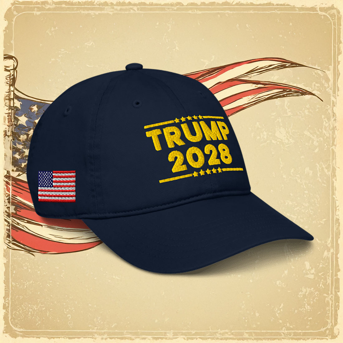 TRUMP 2028 Gold Baseball Cap