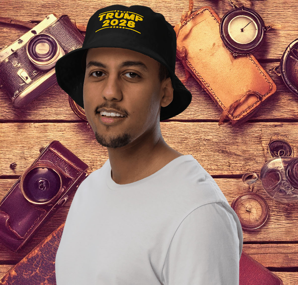 TRUMP 2028 Gold Bucket Hat
