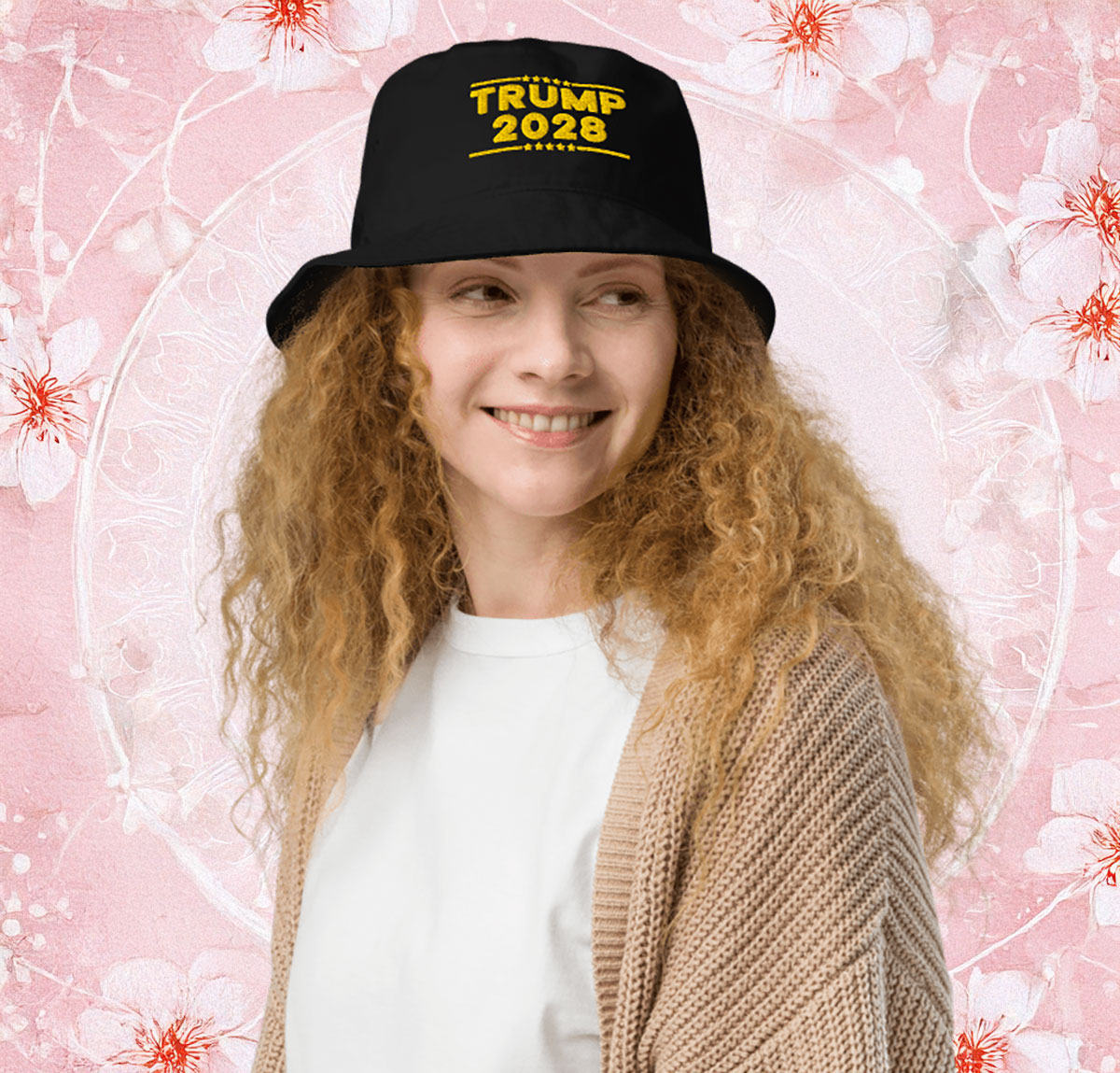 TRUMP 2028 Gold Bucket Hat