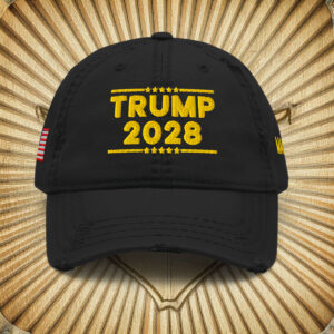 TRUMP 2028 Gold Distressed Dad Hat