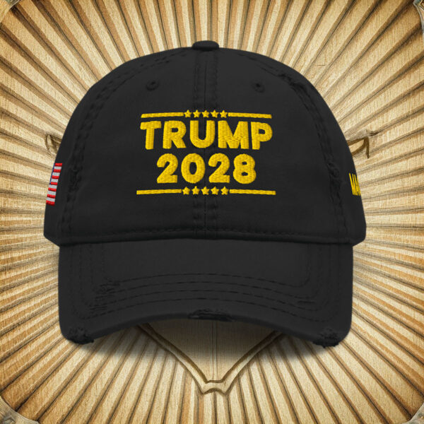 TRUMP 2028 Gold Distressed Dad Hat
