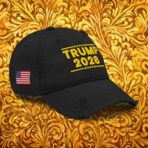 TRUMP 2028 Gold Distressed Dad Hat