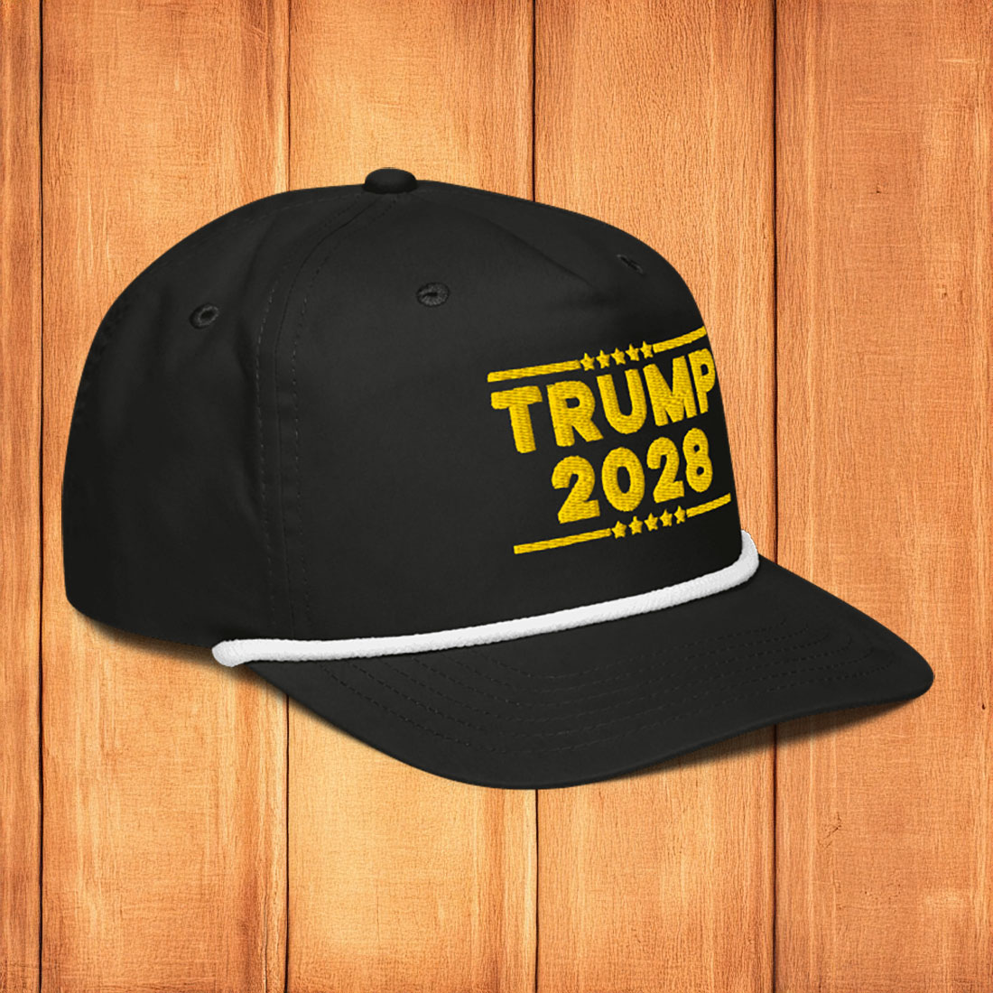 TRUMP 2028 Gold Golf Rope Cap